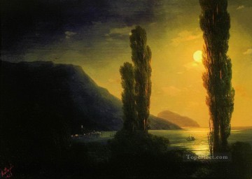 Noche de luna cerca de Yalta 1863 Romántico Ivan Aivazovsky ruso Pinturas al óleo